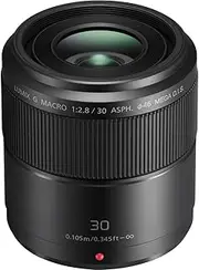 PANASONIC LUMIX G Macro Lens, 30MM, F2.8 ASPH., MIRRORLESS Micro Four Thirds, MEGA Optical I.S., H-HS030 (USA Black)