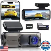 CAMBLO 4K+2K Dash Cam Front and Rear,3.2" IPS Full Screen Dual Dash Camera fo