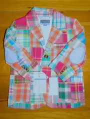 NEW Andy and Evan Madras Patchwork Blazer Jacket Coat Toddler Boys 18-24 Months