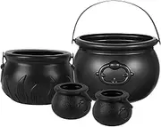 Generic Large Witches Cauldron | Snack Bucket Halloween Witch Candy Pail - 4X Large PP Bucket, Candy Basket Bowl Holder for Halloween Party Patrick's Day Decorations
