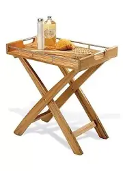 23" A GRD TEAK SPA BATH BUTLER SIDE TRAY SHOWER STOOL PATIO TABLE OUTDOOR INDOOR