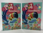 (Lot Of 2)KELLOGG’S FROOT LOOPS SWEATHEARTS Breakfast Cereal~SPREAD LOVE EDITION