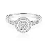 0.33ct Diamond Cluster Round Ring Sizes J-Q