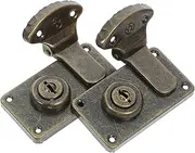 NUOBESTY 2Pcs Antique Bronze Toggle Catch Lock Vintage Decorative Hasp Latch for Jewelry Boxes Suitcases Chests Elegant Design for Secure Travel Storage