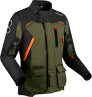Bering Zephyr, textile jacket waterproof , color: Black/Dark Green/Orange , size: S