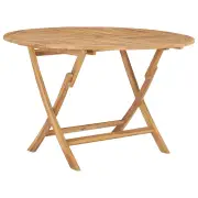 Folding Garden Table Ø 120 cm Solid Teak Wood