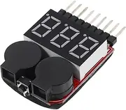 KICHOUSE 1- Lipo Battery Tester Voltage Check Tool Alarm Capacity Check Supply Digital Display