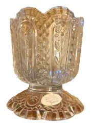 Vtg Avon & Fostoria Glass Candle Holder Perfumed Glass NIB No candle 4"