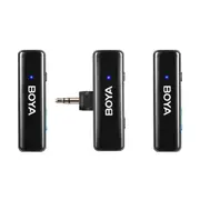 3pc Boya Boyalink All-In One Dual Channel Wireless Microphone Lapel Set Black