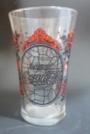 DRINK COCA COLA FLAIR Stained Glass with Flowers & Butterflies 14 oz