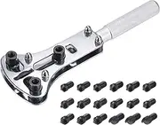 uxcell Watch Cover Wrench Opener, 36mm Adjustable Case Remover Tool, Chrome Steel for Watch Repair with 18 Bits, Silver Tone