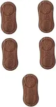 Alipis 5pcs Wooden Pepper Salt Grinders Set Tray Rest Grinder Mill Holder for Kitchen Counter Display