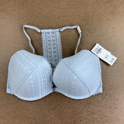 Gilly Hicks Hollister Women's Size 34DD Pale Blue T Back Push Up Plunge Bra NWT