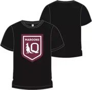 Queensland Maroons QLD SOO Black Crest Shirt Sizes S-5XL! S3