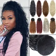 Natural Drawstring Ponytail Clip In Ponytail Extension Hair Wrap Around Ponytail