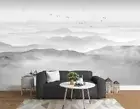 3D Landscape Painting Birds Sun Self-adhesive Removeable Wallpaper Wall Mural