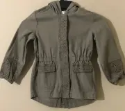 Epic Threads Toddler Girls Kids Embroidered Jacket Coat Olive Sz 5 New