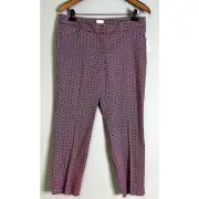 NWT Laundry by Shelli Segal Purple & Black Patterned Ankle Pants Size 8 Straight