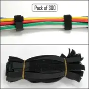 300pcs 6" inch Reusable Straps Wire Wrap Cable Holder Ties Cord Hook Loop Black