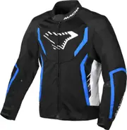 Macna Grisco Motorcycle Textile Jacket, black-white-blue, Size L for Men Black White Blue