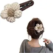 Flower Hair Clips for Girls Knitted Flower Hair Clip for Women Plush Flower Clip Alligator Clips Hair Barrettes