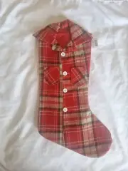 Gerson International Red Plaid Christmas Lumberjack Shirt Stocking 20"
