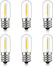 Hcnew E12 LED Bulb 1W T16 Small Bulb E12 Warm White 2200K Mini Vintage Candle Lamp 1W Equivalent 10W for Night Lamp Table Lamp Salt Lamp 220V-240V Pack of 6