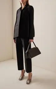 [Khaite] Cam Wool-Silk Straight-Leg Pants