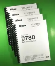 Owners Manual for Nikon D780 Camera 944 Pages 4 Volumes W/Clear Covers