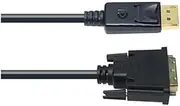 Display Port Male to DVI Male Adapter Cable, 1.8 m, 1920x1080p, Ideal for Connecting Computers to DVI Monitors.