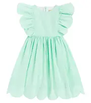 [Stella McCartney Kids] Stella McCartney Kids Ruffled taffeta dress Y 3 green