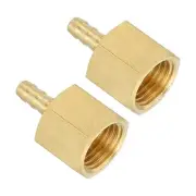 2pcs Brass Hose Barb Fitting, 1/8" Barb x 1/4" NPT Female Pipe Fitting