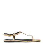 Versace Embellished Flat Sandals 36 Black