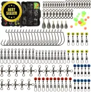 160Pcs/Box Fishing Accessories Kit with Tackle Box, Including Jig Hooks