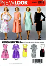 New Look Sewing Pattern N6824 6824 Misses' Dresses