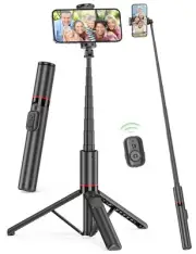52" Selfie Stick Tripod, Aluminum All-in-1 Extendable Cell Phone Tripod Stand...