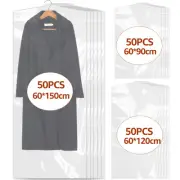 50Pcs Plastic Garment Bags Clear Dry Cleaning Bags Dust-proof Dry Cleaning- .t