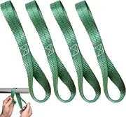 Motorcycle Straps, 4Pcs Tie Down Straps, Double Loops Motorcycle, 25 x 400mm Belt Loops for, for, ATV, UTV, Bike, Camping, Climbing, Suspension, Green
