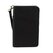 Pierre Cardin Italian Leather Passport Wallet - Black