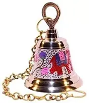 Hanging Meenakari Design Brass for Home Mandir Temple, Pack of 1