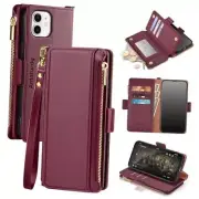 Antsturdy for iPhone 11 Wallet Case【RFID Blocking】 PU Leather Phone Wine Red