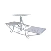 CAKE STAND THREE TIER BOAT - White | Display Stand