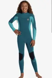 NEW Billabong Childs Full Wetsuit Youth Size 10 Synergy 3/2 GBS Solvent Free