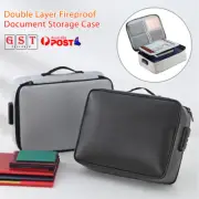 Fireproof Document Bag with Lock Zipper Closure Storage Pouch Organizer Case