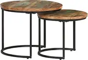 Nesting Tables 2 pcs Solid Wood Reclaimed Rustic Furniture Home Decor Living Room