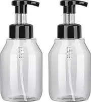 Foaming Soap Dispenser Refillable - 2 Pack Foaming Hand Soap Dispenser Pump Bottle for Bathroom Vanities Kitchen Sink, Plastic Foam Soap Dispenser for Liquid Soap, Shampoo, Body Wash (Grey, One Size)