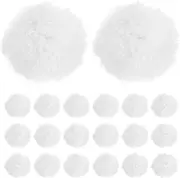uxcell 20-Pack Faux Fur Pom Poms, 1.2 Inch/ 2 cm Soft Fluffy Pompoms Balls Faux Rabbit Fur with Elastic Loop for Hats/Bags/Keychains/Knitting Accessories/DIY Crafts [White]