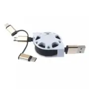 3-IN-1 RETRACTABLE USB CABLE CHARGER POWER WIRE SYNC DATA CORD For CELL PHONES