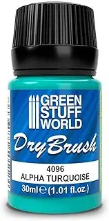 Green staff world GSWD-4096 Dry Brush Paint, Alpha Turquoise, 1.1 fl oz (30 ml), Model Paint