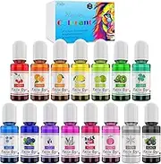 Epoxy Resin Pigment - 15 Color Liquid Epoxy Resin Dye - Highly Concentrated Epoxy Resin Colorant for Resin Coloring Art, DIY Jewelry Making Supplies - AB Resin Coloring for Paint, Crafts - 10ml Each